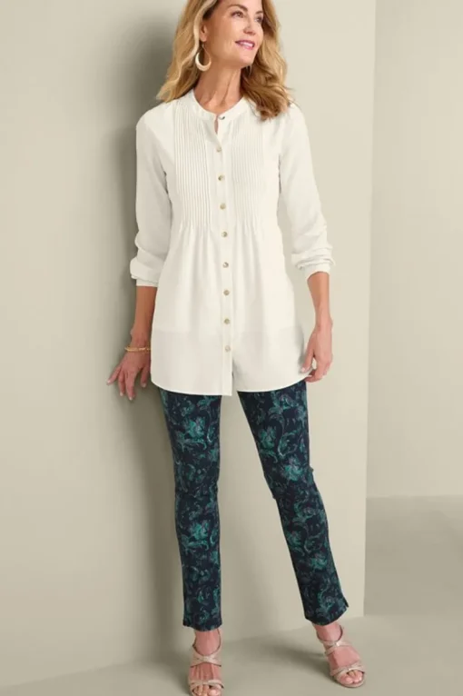 Sale Soft Surroundings Makara Button Tunic IvoryPearl
