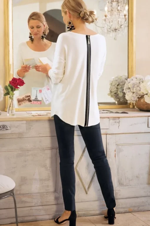 Clearance Soft Surroundings Margulies Tunic Sweater IvoryPearl