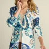 New Soft Surroundings Marin Cardigan AutumnPaisleyScarfBlue