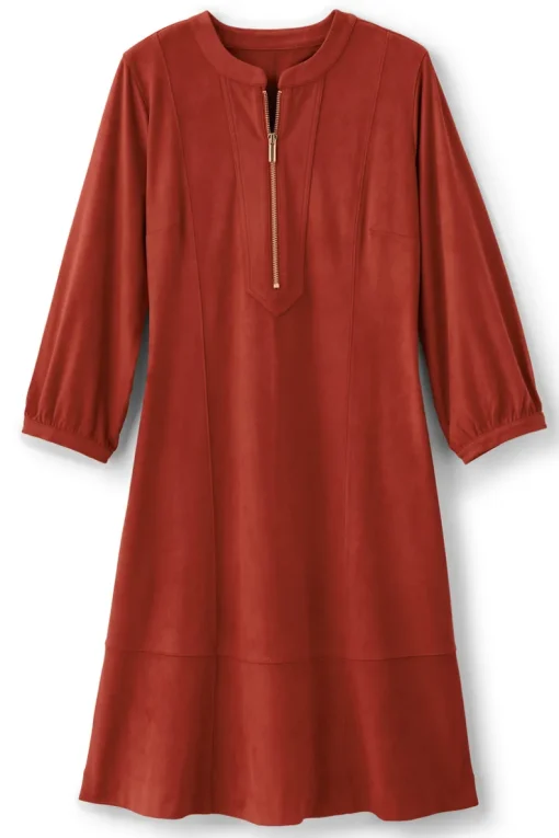 Clearance Soft Surroundings Martine Faux Suede Dress BossaNova