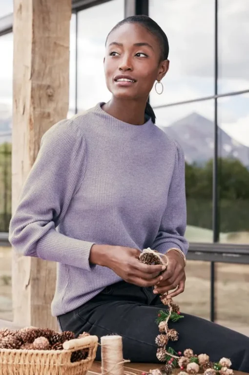 Hot Soft Surroundings Melina Waffle Pullover