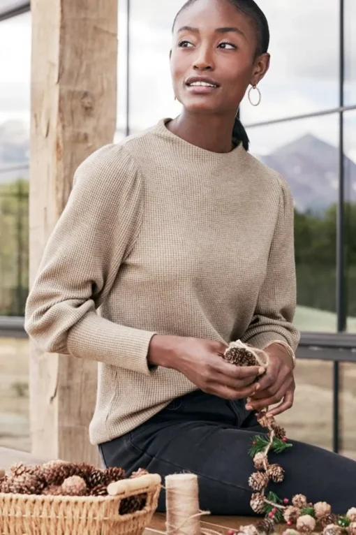 Hot Soft Surroundings Melina Waffle Pullover