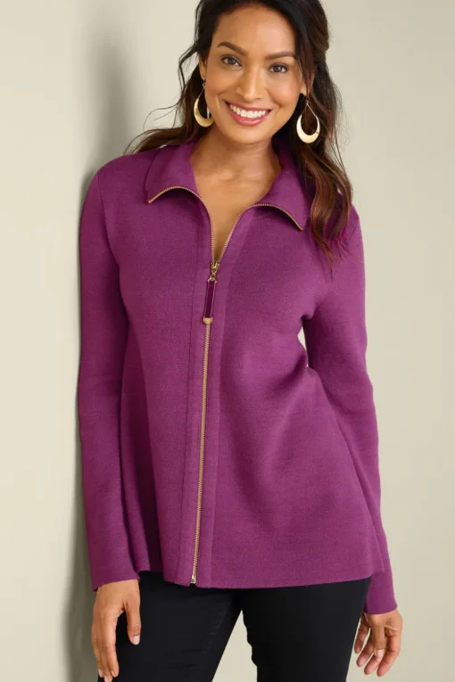 Discount Soft Surroundings Meria Zip Cardi