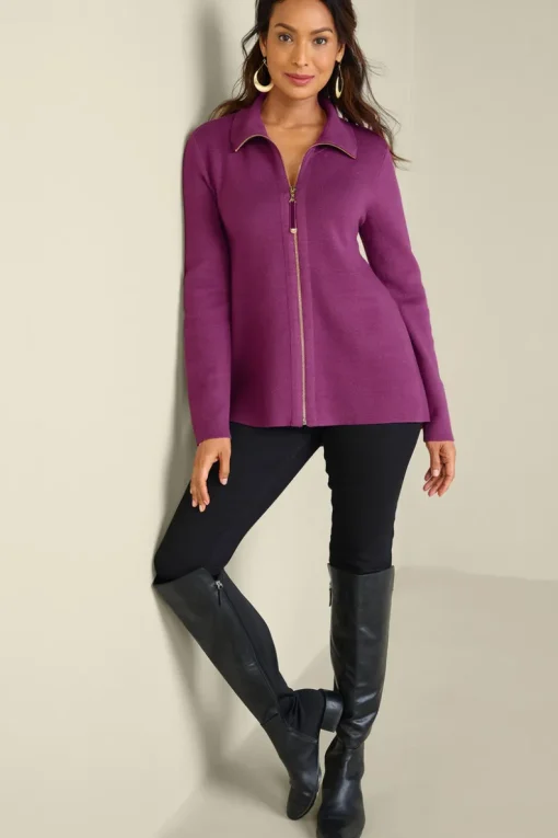 Discount Soft Surroundings Meria Zip Cardi