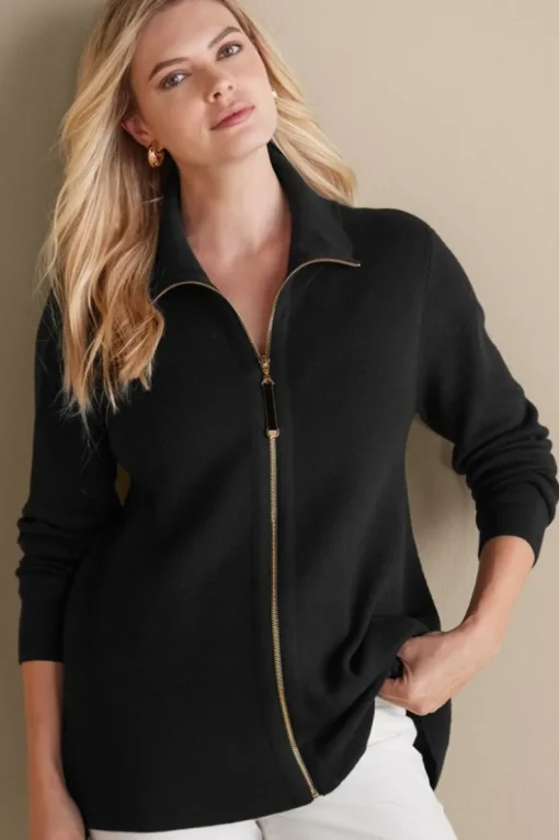 Discount Soft Surroundings Meria Zip Cardi