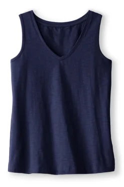 Hot Soft Surroundings Mistral Supima Slub Tank PinkPeacock