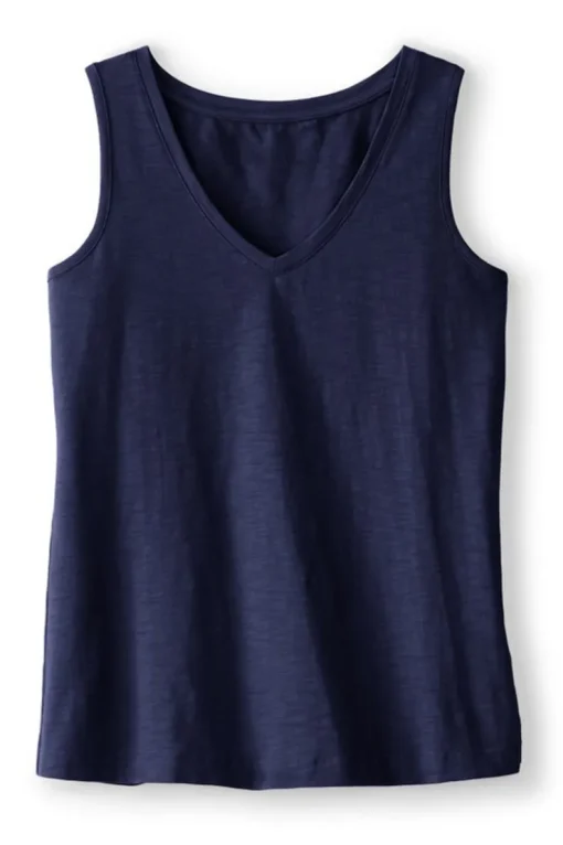 Hot Soft Surroundings Mistral Supima Slub Tank PinkPeacock