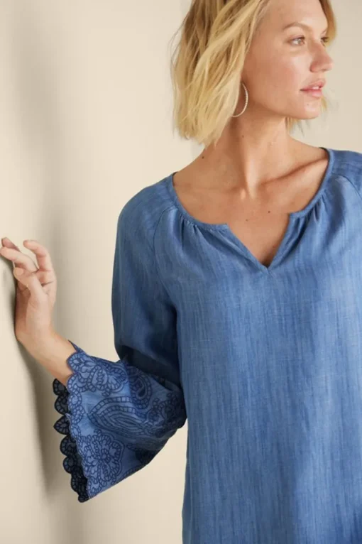 New Soft Surroundings Misty Tencel™ Shirt MediumWash