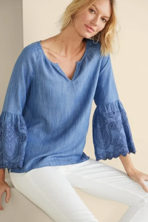 New Soft Surroundings Misty Tencel™ Shirt MediumWash