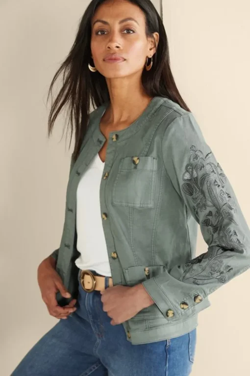 Online Soft Surroundings Monterey Utility Jacket AgaveGreen