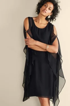 Fashion Soft Surroundings Morlaix Silk Dress Black