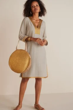 New Soft Surroundings Myla Caftan NaturalLinen