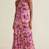 Sale Soft Surroundings Nalani Gauze Maxi Dress IslandSunPaisleyCoral