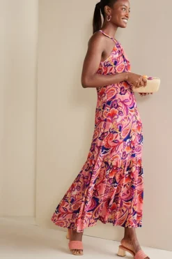 Sale Soft Surroundings Nalani Gauze Maxi Dress IslandSunPaisleyCoral