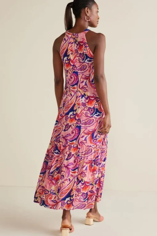 Sale Soft Surroundings Nalani Gauze Maxi Dress IslandSunPaisleyCoral