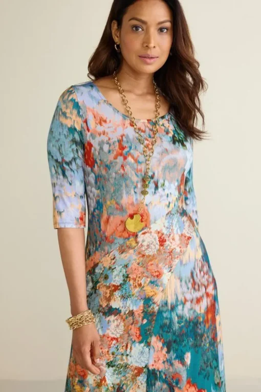 Sale Soft Surroundings Nanette Dress MultiOrange