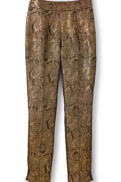 Discount Soft Surroundings Nevina Jacquard Trouser GoldFloral