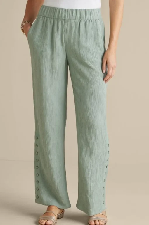 Fashion Soft Surroundings Oceo Gauze Wide-Leg Pants