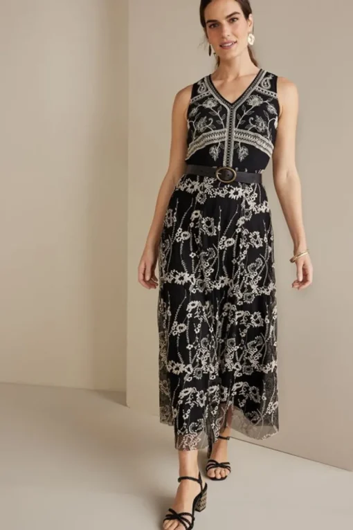 Discount Soft Surroundings Olivia Maxi Dress Black