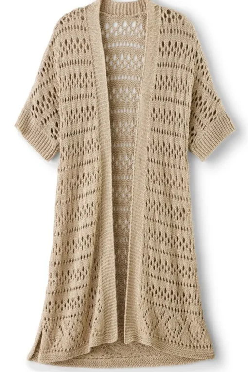 Outlet Soft Surroundings Opaline Shimmer Cardigan Sesame