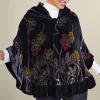 Hot Soft Surroundings Palara Velvet Wrap BlackMulti