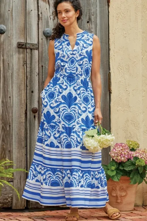 New Soft Surroundings Pari Maxi Dress PerissaScarf