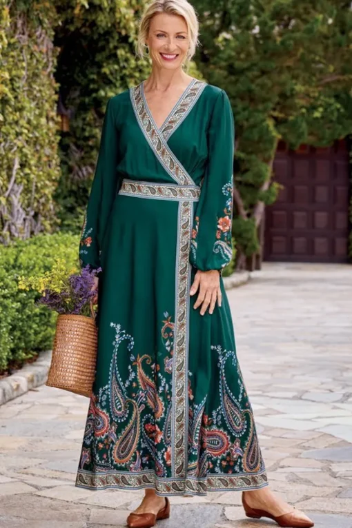 Clearance Soft Surroundings Parry Maxi Dress TuscanScarf