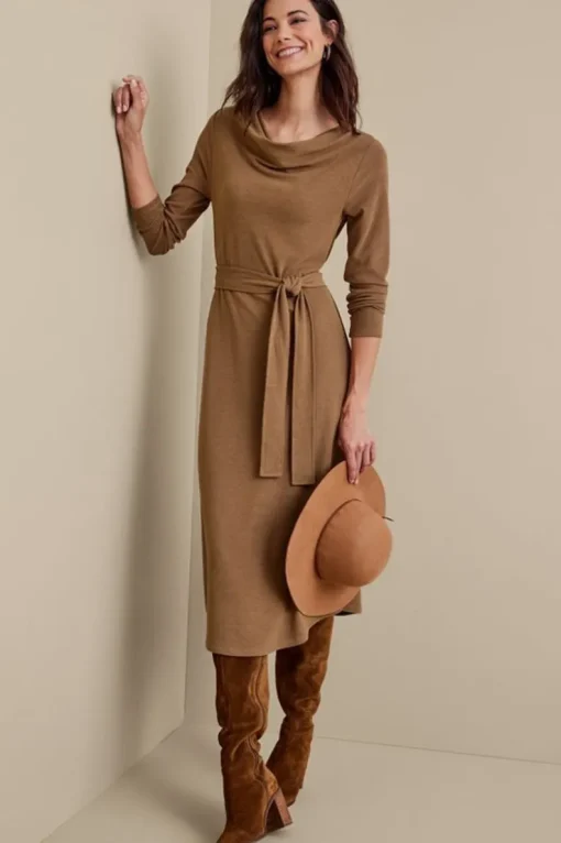 Hot Soft Surroundings Paula Dress CocoaBrown