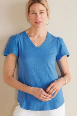 New Soft Surroundings Philippa Gauze Sleeve Tee