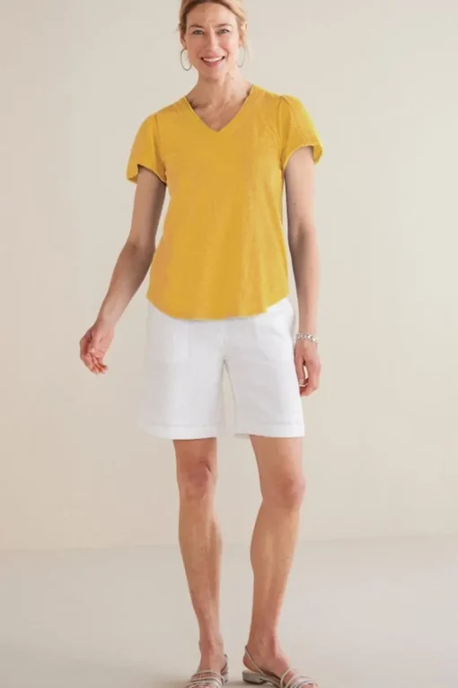 New Soft Surroundings Philippa Gauze Sleeve Tee