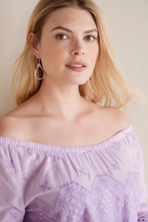 Hot Soft Surroundings Pilar Off The Shoulder Top OrchidBloom