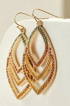 Clearance Soft Surroundings Pluma Drop Earrings Green/BrownMulti