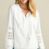 Discount Soft Surroundings Prospera Lace Trim Top IvoryPearl