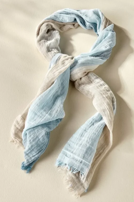 Outlet Soft Surroundings Raia Stripe Scarf VintageBlueMulti
