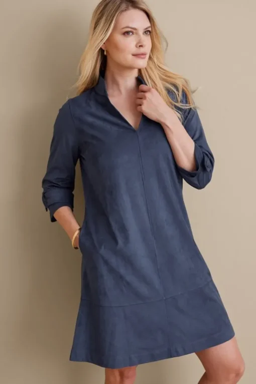 Online Soft Surroundings Rani Faux Suede Dress