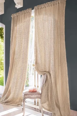 Hot Soft Surroundings Raw Silk Woven Drapery Panel Natural