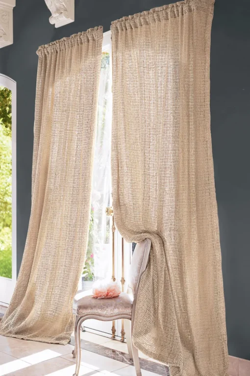 Hot Soft Surroundings Raw Silk Woven Drapery Panel Natural