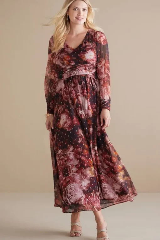 Clearance Soft Surroundings Rina Silk Dress MultiFloral