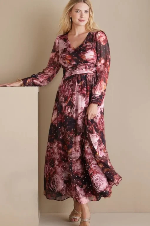Clearance Soft Surroundings Rina Silk Dress MultiFloral