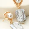 Clearance Soft Surroundings Rita Pearl Drop Earrings Pearl/Gold