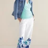 Online Soft Surroundings Ronna Linen Blend Wide Leg Pants WatercolorFloral
