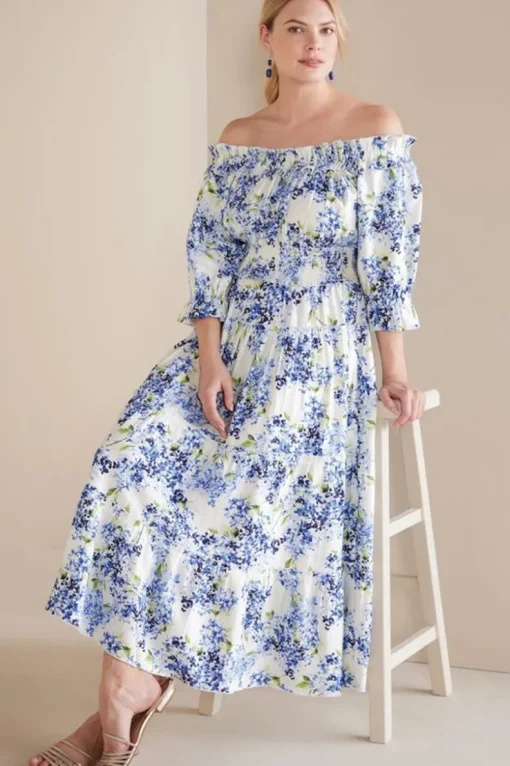 Clearance Soft Surroundings Rosana Maxi Dress Wisteria