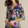 Fashion Soft Surroundings Samantha Georgette Top NavyPaisley