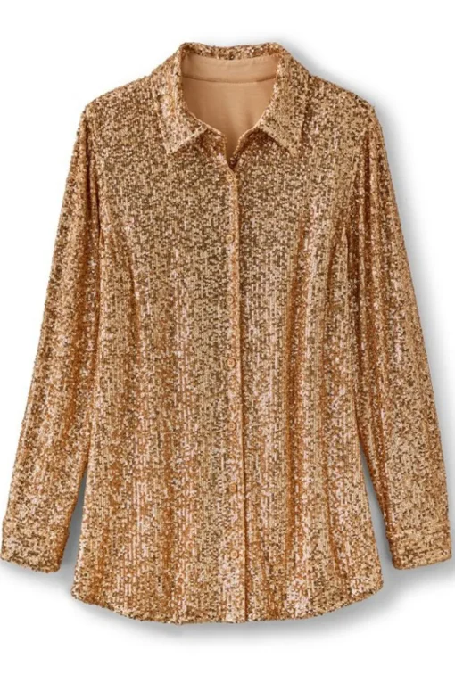 Hot Soft Surroundings Sancerre Sequin Shirt