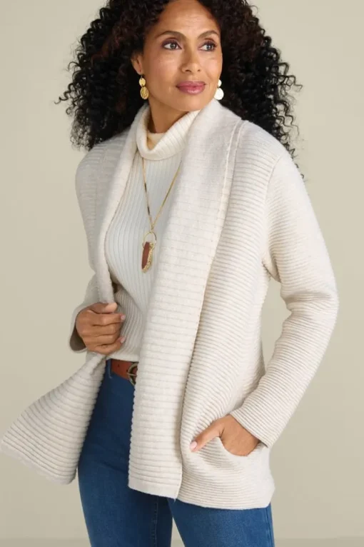 New Soft Surroundings Sandria Cardigan OatmealHeather