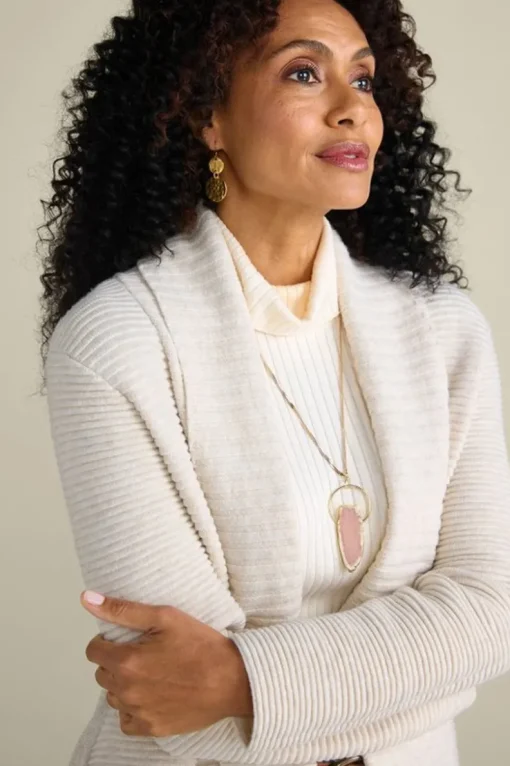 New Soft Surroundings Sandria Cardigan OatmealHeather