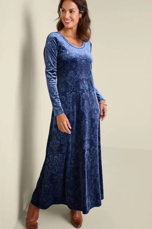 Online Soft Surroundings Santiago Embossed Velvet Dress