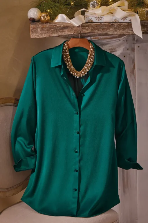 Best Soft Surroundings Satin Boyfriend Shirt