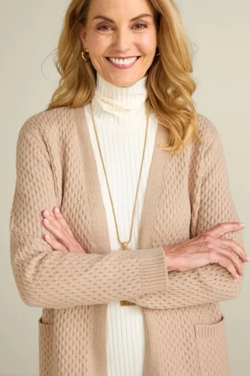 Fashion Soft Surroundings Scarlett Long Cardigan SandMulti