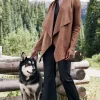 Sale Soft Surroundings Shape Drape Faux Suede Jacket